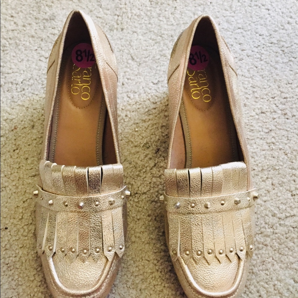 Franco Sarto gold Oxford shoes